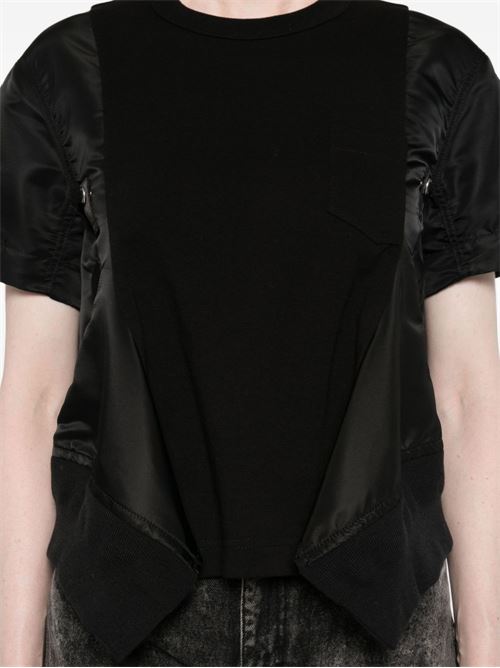 Nylon and cotton twill T-shirt SACAI | 2507998001