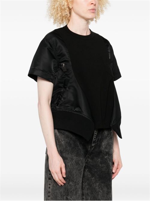 Nylon and cotton twill T-shirt SACAI | 2507998001