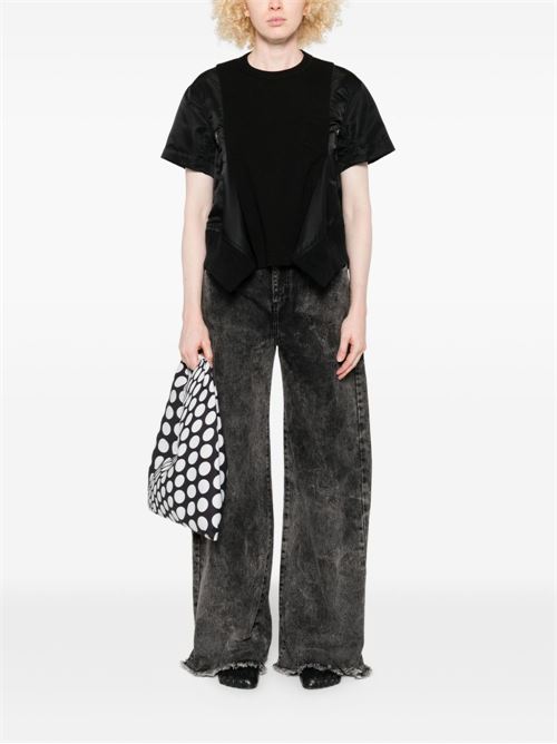 Nylon and cotton twill T-shirt SACAI | 2507998001