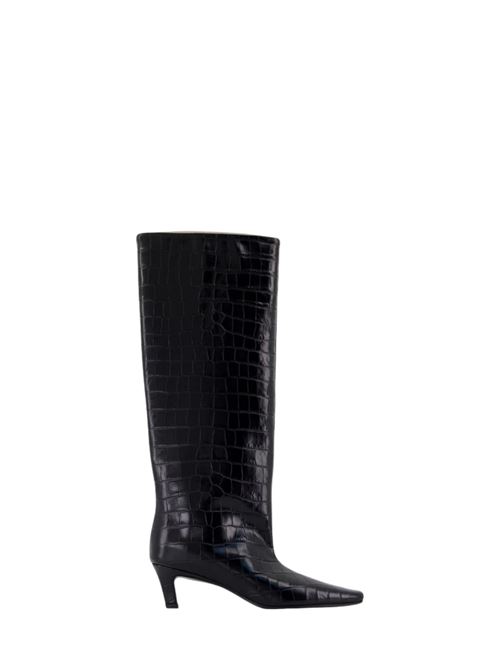 Crocodile embossed wide leg boot TOTEME | 243WAS0169LE0076001