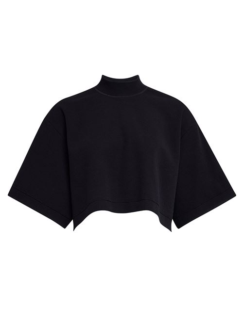 Cropped knit T-shirt ALAIA | AA9H1232K083B995