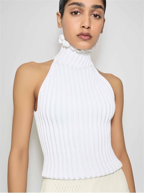 Top con scollo all'americana ALAIA | AA9H1347K107B000