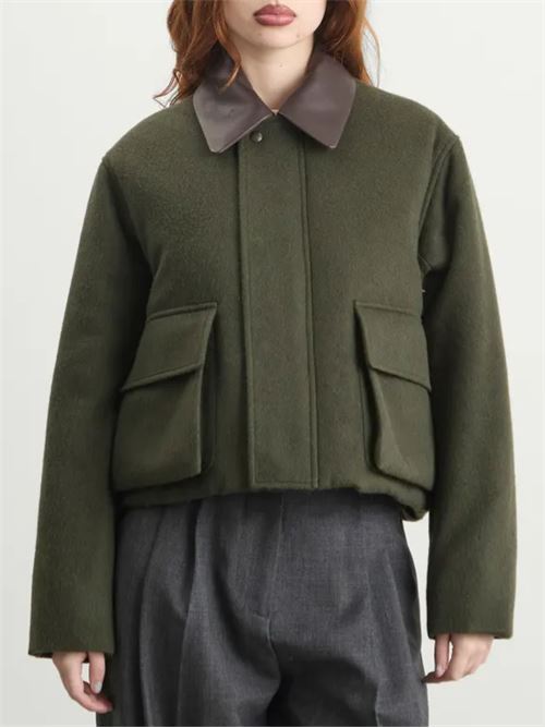 Bomber crop AURALEE | A25AB06BFDARKOLIVE