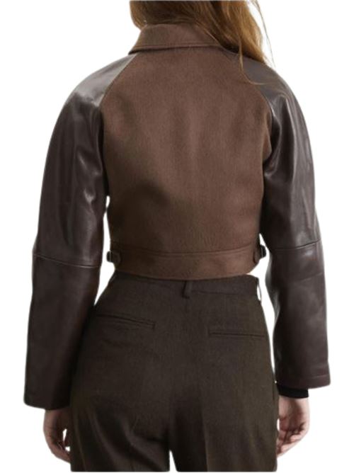 Giacca crop AURALEE | A25AB09BFDARKBROWN