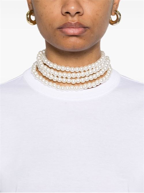 T-shirt con girocollo perle CARVEN | 6251K2108501WHITE