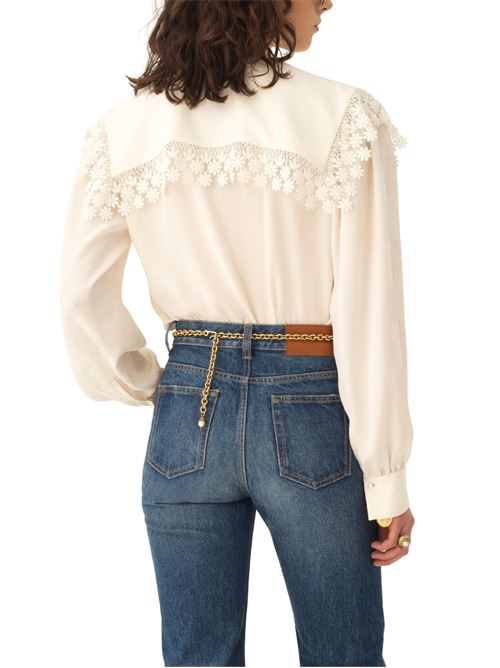Camicia maniche lunghe con ricamo CHLOE' | CH25WHT15323107