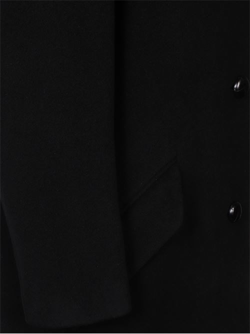 Cappotto lungo nero di MARANT caratterizzato dal design a monopetto, chiusura a bottoni e due tasche con patta sul  davanti. MARANT | 25AMA0439FAB1D03I01BK