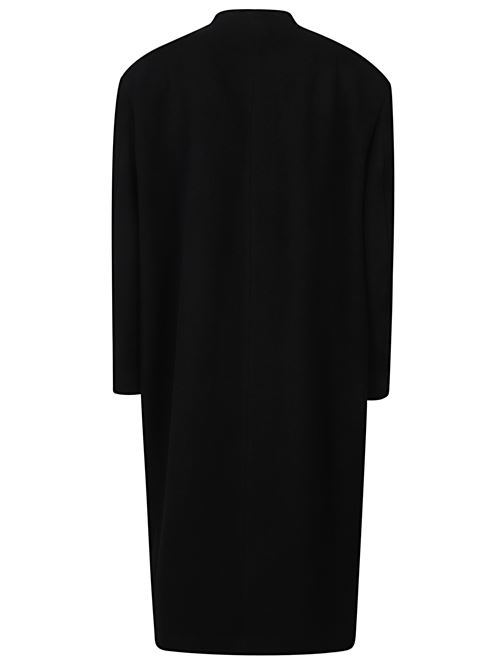 Cappotto lungo nero di MARANT caratterizzato dal design a monopetto, chiusura a bottoni e due tasche con patta sul  davanti. MARANT | 25AMA0439FAB1D03I01BK