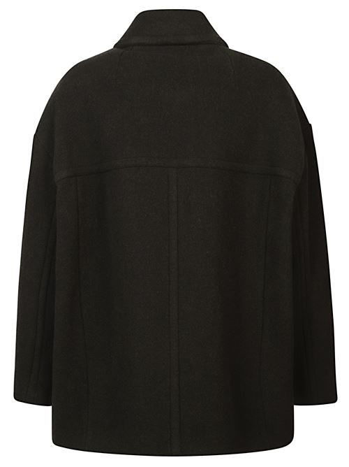 Cappotto corto color kaki di MARANT caratterizzato dal design a doppiopetto, colletto classico, chiusura gancio e bottoni, spalle scese, tasche a filetto laterali e orlo dritto. MARANT | 25AMA0455FAB1D03I67DK