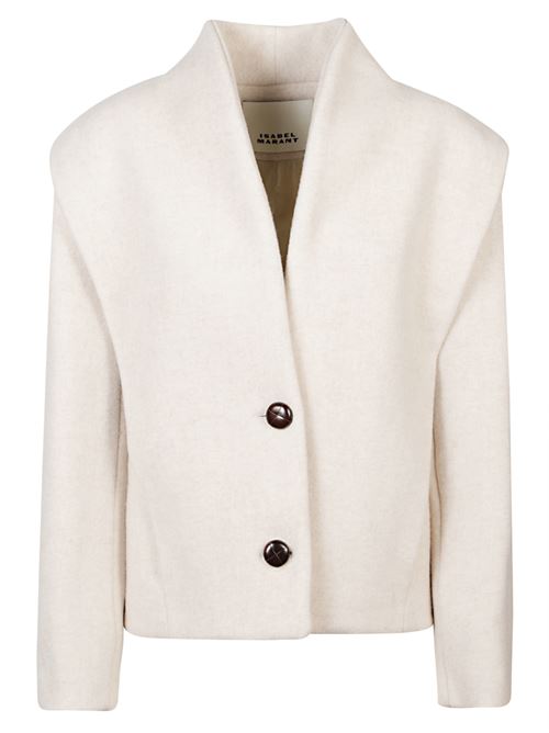 Giacca beige di MARANT realizzata in misto lana caratterizzata da spalle strutturate e chiusura a bottoni. MARANT | 25AMA0459FAB1D03I23EC
