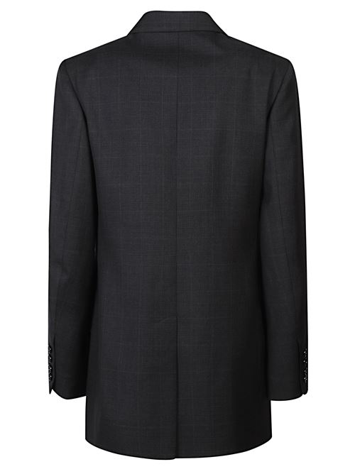 Giacca nera di MARANT caratterizzata dal design a doppiopetto, maniche lunghe, motivo a quadri e chiusura a bottoni. MARANT | 25AVE0538FBB1F01I02AN