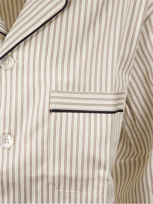 Camicia del pigiama a righe TEKLA | 5740014947490BROWNPINSTRIPES