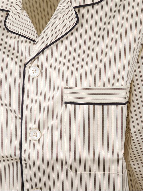 Camicia del pigiama a righe TEKLA | 5740014947506BROWNPINSTRIPES