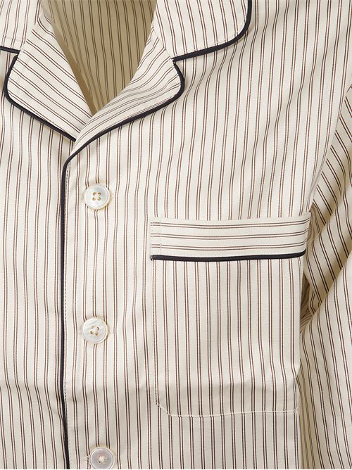 Camicia del pigiama a righe TEKLA | 5740014947513BROWNPINSTRIPES