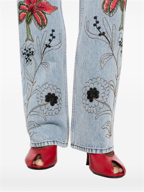 Jeans con ricamo floreale VALENTINO | BDD2AX9YC508
