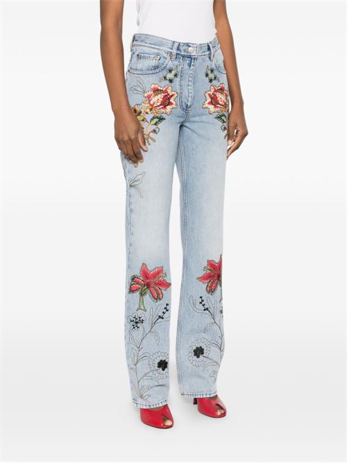 Jeans con ricamo floreale VALENTINO | BDD2AX9YC508