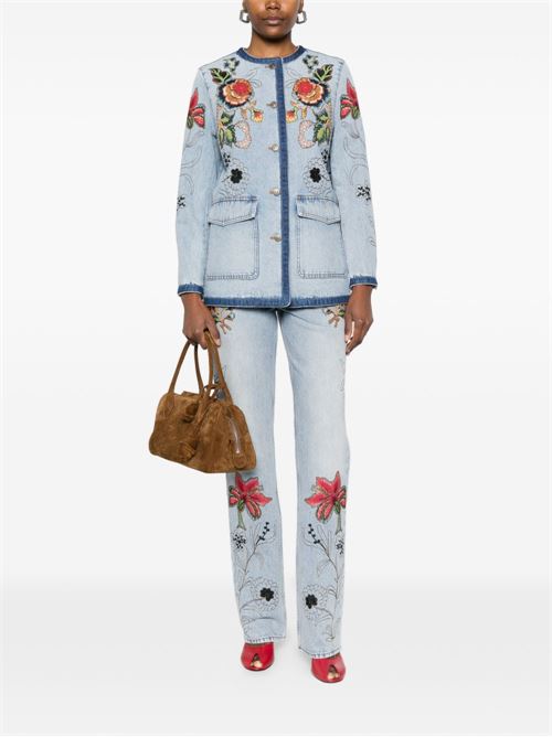 Jeans con ricamo floreale VALENTINO | BDD2AX9YC508