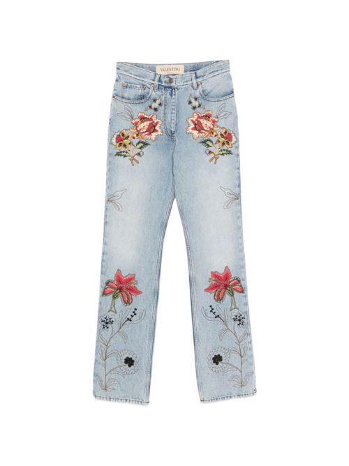 Jeans con ricamo floreale VALENTINO | BDD2AX9YC508