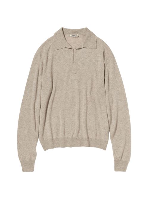 Polo in cashmere AURALEE | A26SP04SCTOPBEIGE