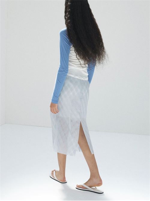 Gonna in seta AURALEE | A26SS02SOLIGHTBLUE