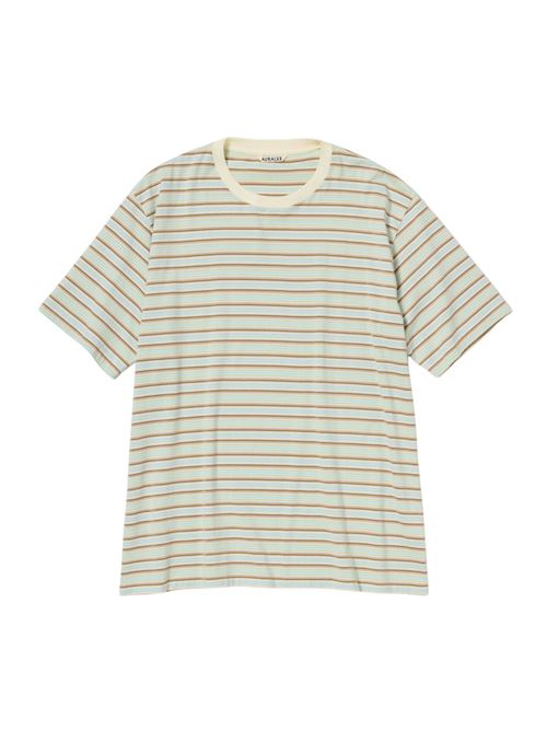 T-shirt in cotone AURALEE | A26ST02GJFADEMINTSTRIPE