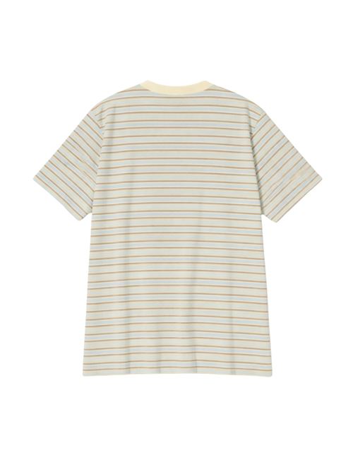 T-shirt in cotone AURALEE | A26ST02GJFADEMINTSTRIPE