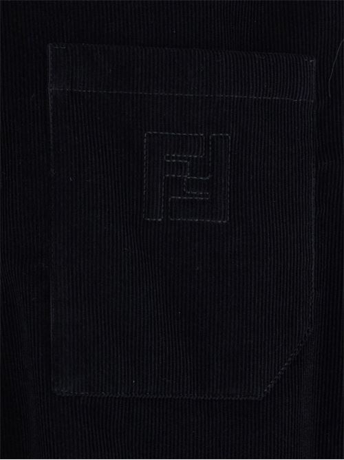 Camicia con ricamo FF FENDI | FS1296ATEFF0QA1