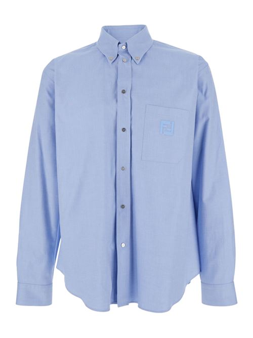 Camicia con ricamo FF FENDI | FS1296AVZDF0QR0