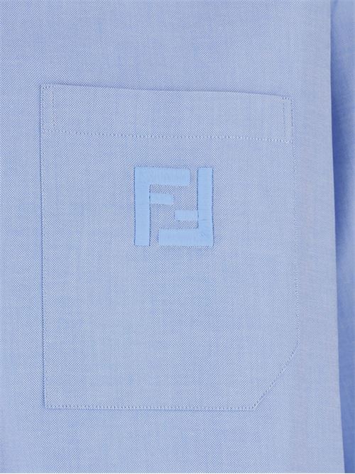Camicia con ricamo FF FENDI | FS1296AVZDF0QR0
