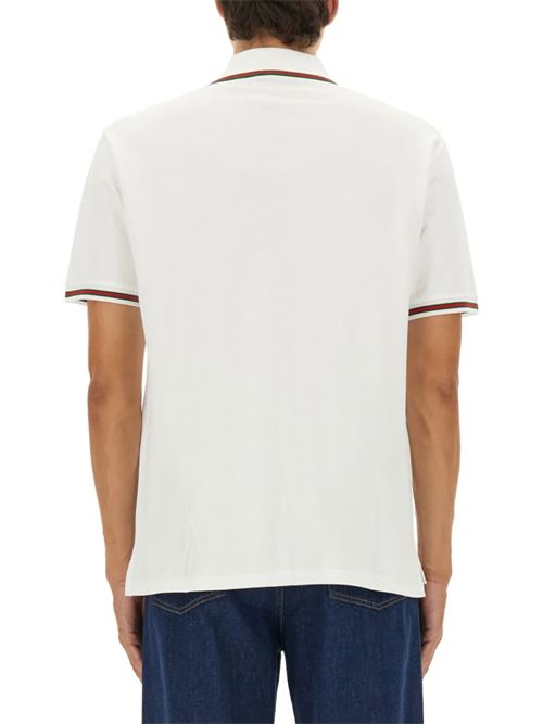 Polo in piquet con dettagli web GUCCI | 795174XJEOX9692