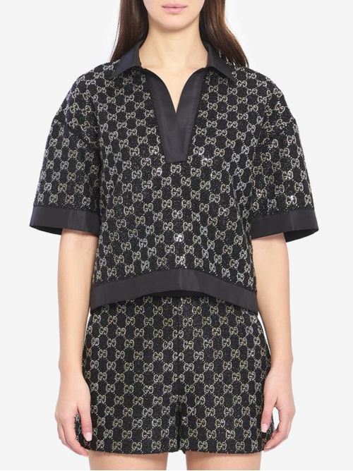Top in tweed di lana lamé GUCCI | 846682ZARWY1000
