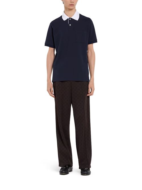 Polo in piquet di cotone stretch GUCCI | 854632XJHOG4002