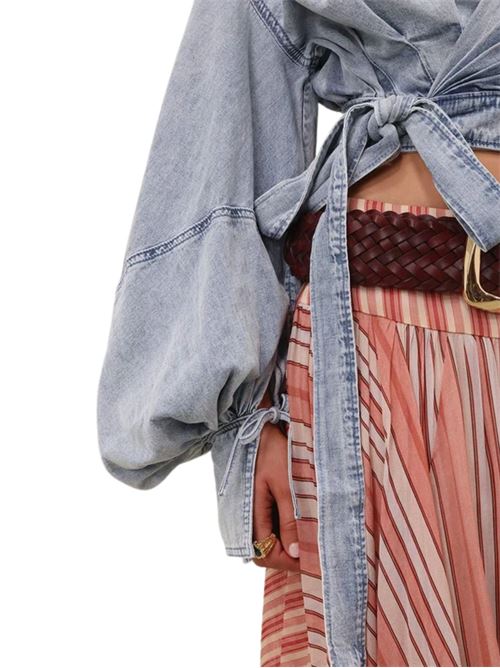 Zimmermann Rhiannon Billow Blouse in Navy Multi Paisley