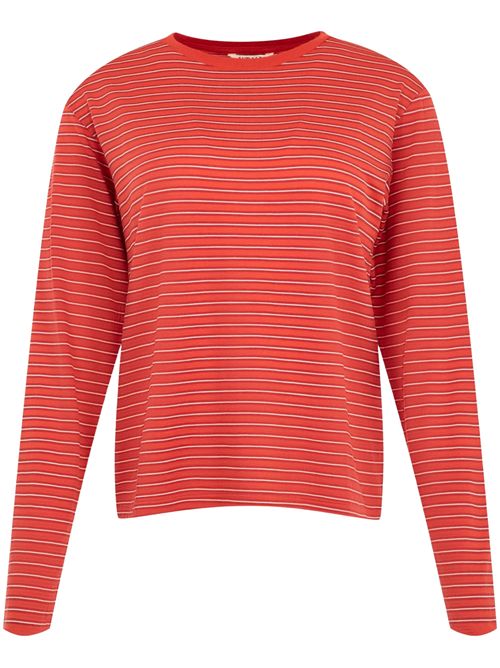 T-shirt a maniche lunghe AURALEE | A26AP03BTREDSTRIPE