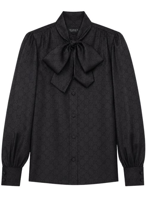 Camicia in twill di seta stampata GUCCI | 860513ZAUUN1120