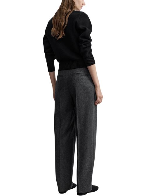 Pantaloni doppiopince a spina di pesce grigio melange TOTEME | 264WRB0289FB0739083