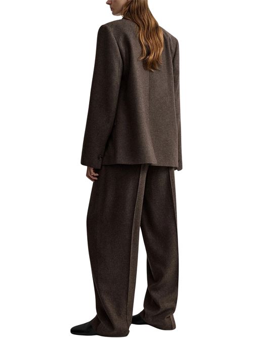 Blazer taupe melange con revers a sciarpa TOTEME | 264WRZ0060FB0472433